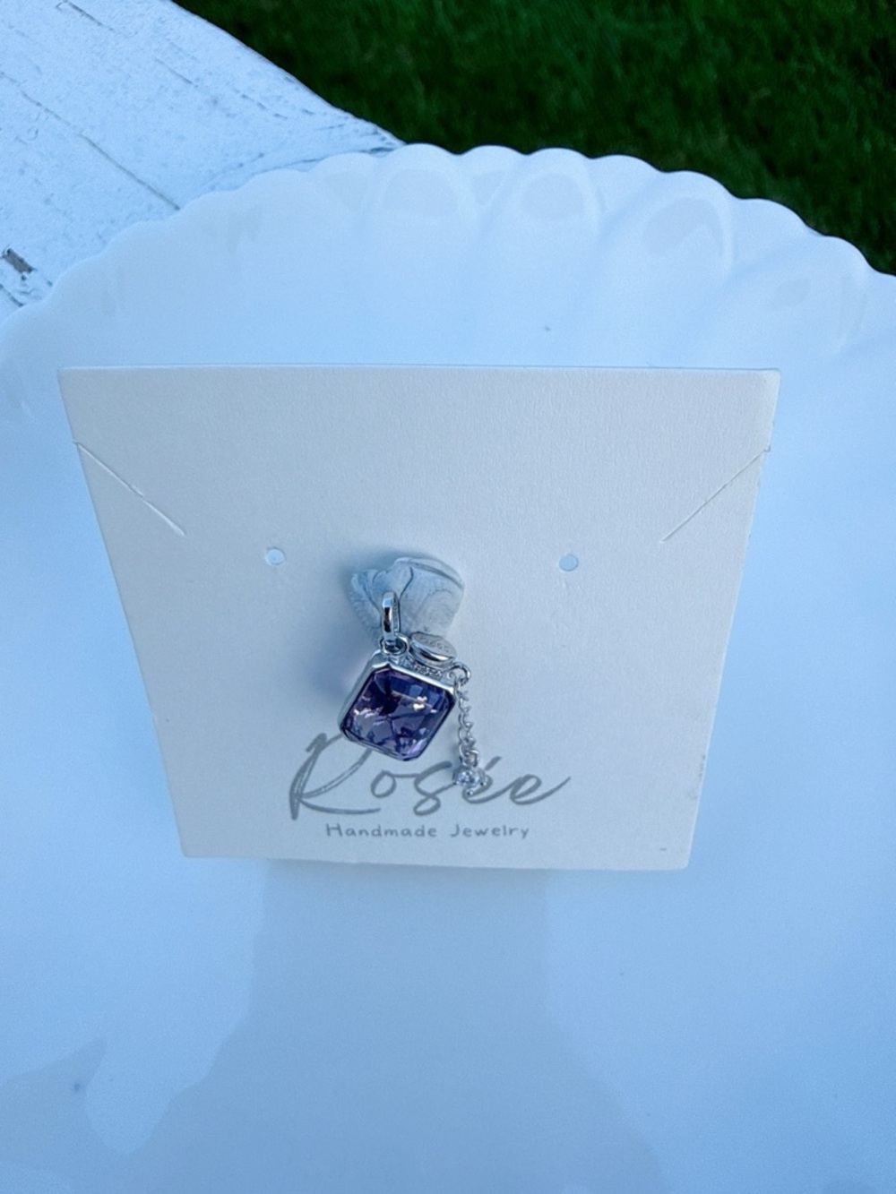 SGP30 S925 Stamped Natural Amethyst Perfume Bottle Pendant - Picture 7 of 7